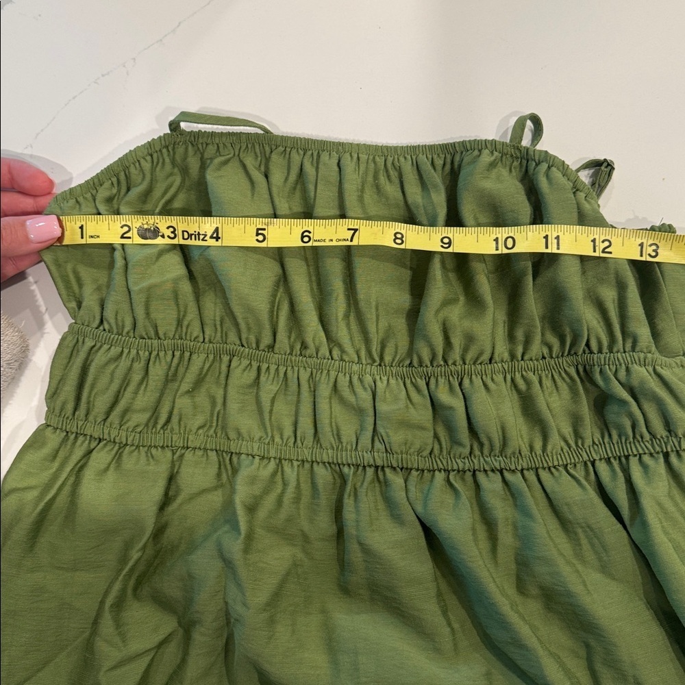 Blu Pepper Olive Green Tiered Midi Dress - Picture 7 of 8